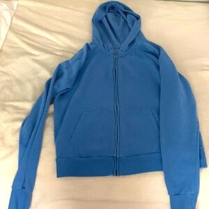SO blue zip up sweatshirt with hood